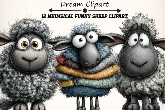 Download Whimsical Funny Sheep Clipart - Clipart Collection