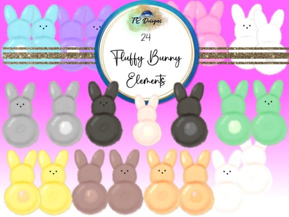 Download Fluffy Bunny Easter Clipart Elements - Clipart Collection