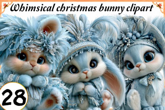 Download Whimsical Christmas Bunny Clipart Bundle - Clipart Collection