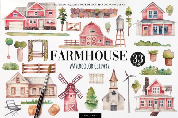 Download Red Farmhouse Clipart - Clipart Collection