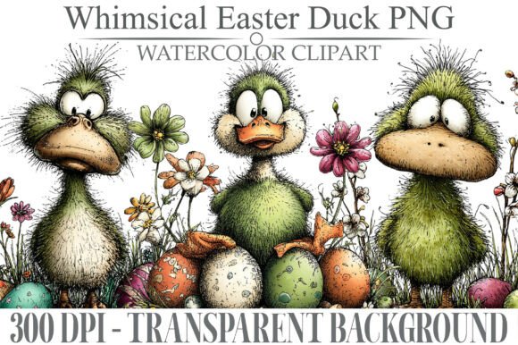 Download Whimsical Easter Duck Clipart Bundle - Clipart Collection