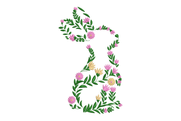 Download Floral Bunny Silhouette - Floral bunny Collection