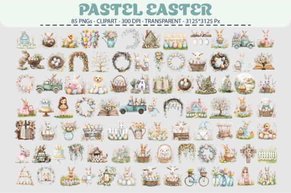 Download Pastel Easter Clipart – 85 PNGs - Clipart Collection