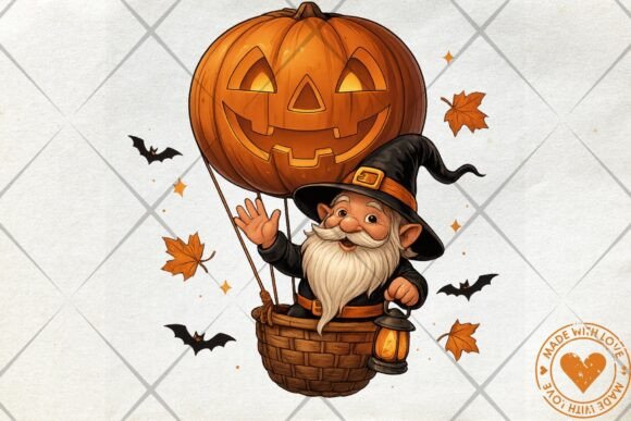 Download Halloween Gnome Hot Air Balloon Clipart - Clipart Collection