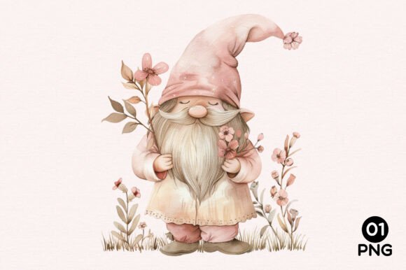 Download Whimsical Spring Gnome Clipart PNG - Clipart Collection
