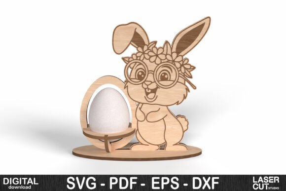 Download Floral Bunny Easter Egg Holder SVG - Floral bunny Collection