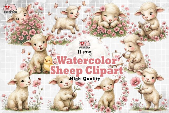 Download Watercolor Sheep Clipart PNG - Clipart Collection