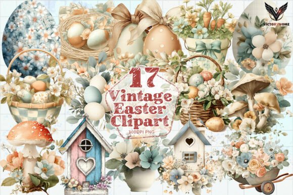 Download Vintage Easter Clipart PNG - Clipart Collection