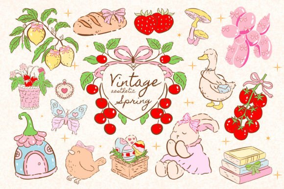 Download Coquette Spring Vintage Easter Clipart - Clipart Collection