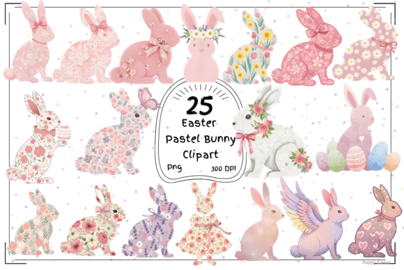 Download 25 Pastel Easter Bunny Clipart - Clipart Collection