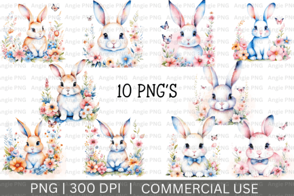 Download Easter Rabbit Nursery Clipart Bundle - Clipart Collection