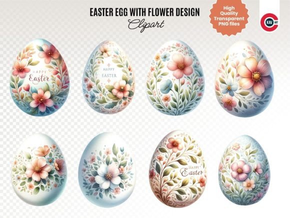 Download Easter Egg Clipart with Flower - Clipart Collection