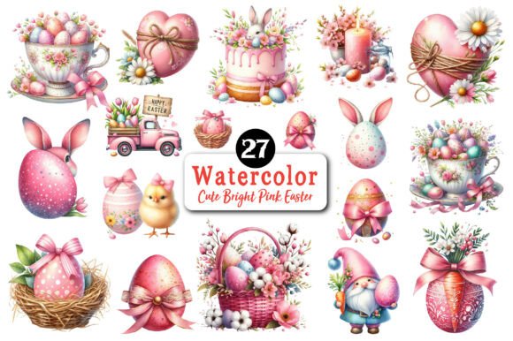 Download Cute Bright Pink Easter Cliparts - Clipart Collection