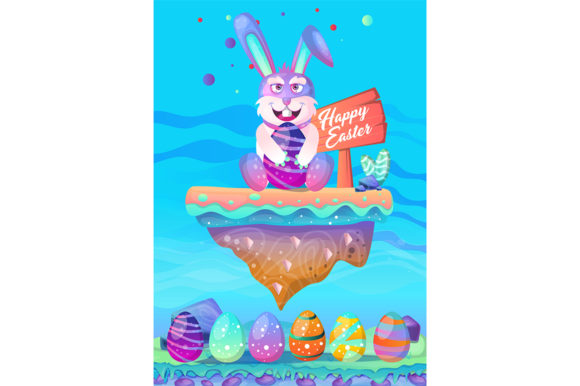 Download Happy Easter Bunny with Colored Eggs - Happy easter Collection