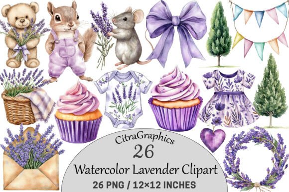 Download Watercolor Lavender Clipart. - Clipart Collection