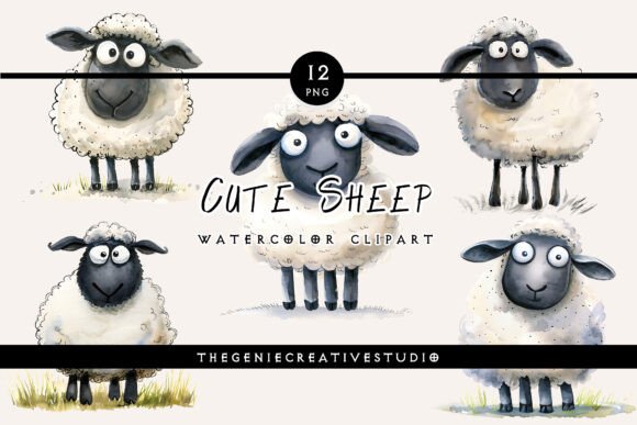 Download Cute Sheep PNG Clipart Set - Clipart Collection