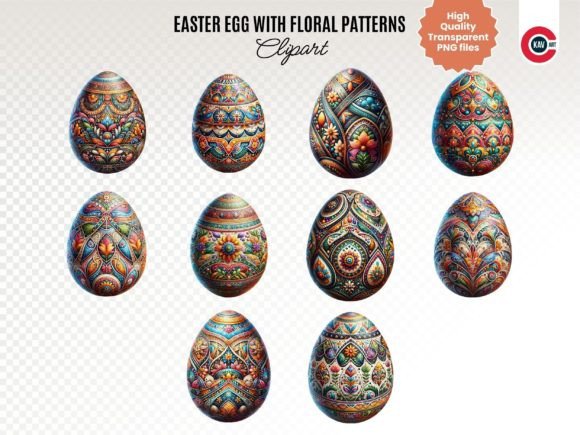 Download Easter Egg Clipart with Floral Patterns - Clipart Collection