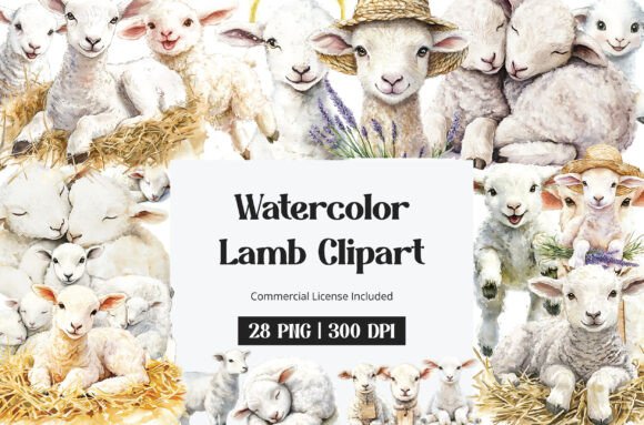 Download Watercolor Lamb Clipart - Clipart Collection