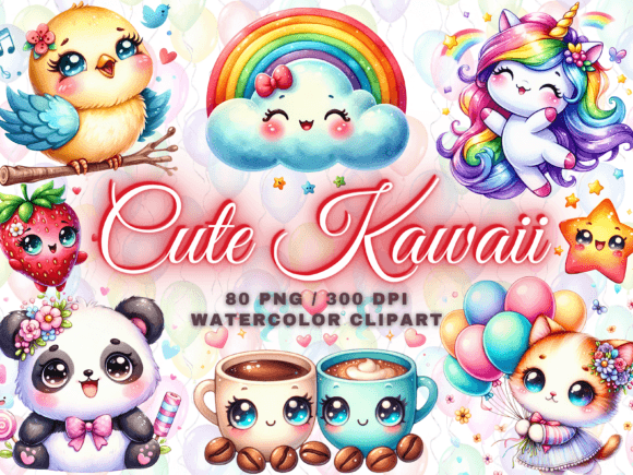 Download Watercolor Kawaii Clipart - Kawaii Png - Clipart Collection