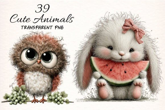 Download Whimsical Cute Animals Clipart Bundle - Clipart Collection