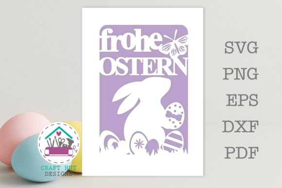 Download Frohe Ostern Happy Easter Card SVG Cut - Happy easter Collection