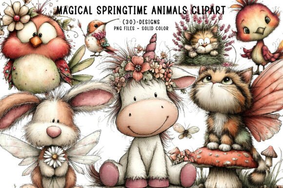Download Magical Springtime Animals Clipart - Clipart Collection