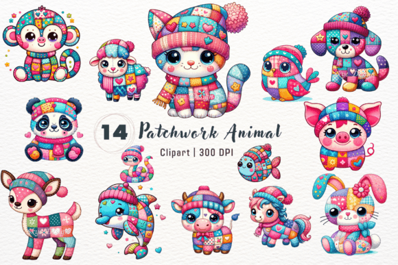 Download Patchwork Cute Animal Clipart - Clipart Collection