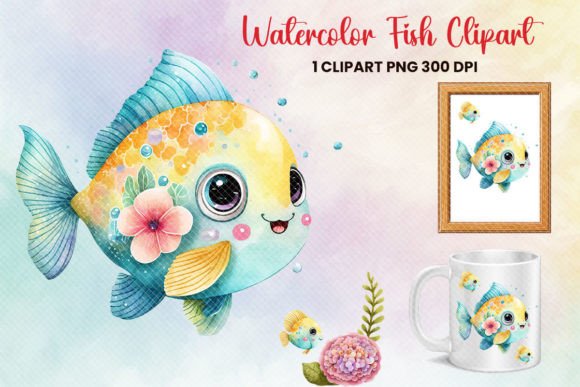 Download Fish Clipart Printable Sublimation PNG - Clipart Collection