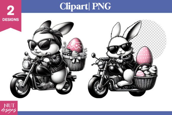 Download Easter Clipart Cool Bunny on Motorcycle - Clipart Collection
