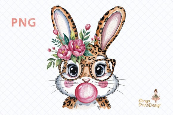 Download Leopard Bunny Bubblegum Clipart PNG - Clipart Collection