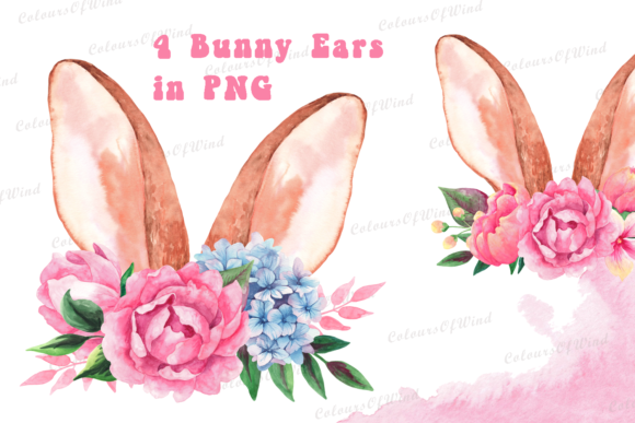 Download Watercolor Easter Bunny Ears PNG Clipart - Clipart Collection