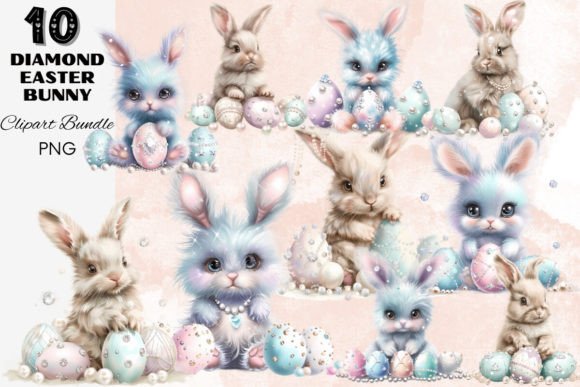 Download Diamond Pastel Easter Bunny Clipart Pack - Clipart Collection
