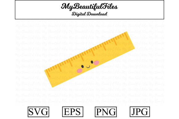 Download School Ruler Kawaii Clipart 02 - Clipart Collection