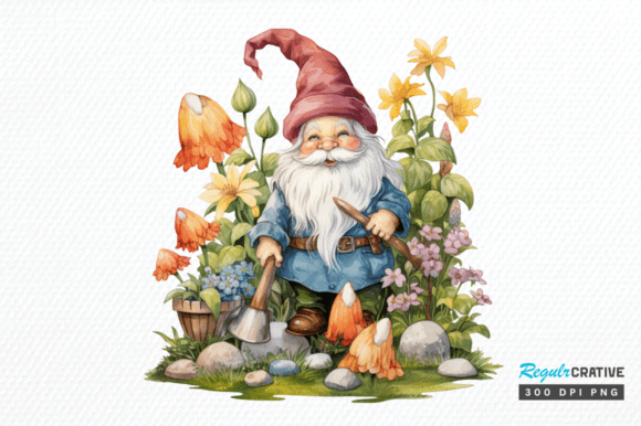 Download Cute Garden Gnome Clipart Png Design - Clipart Collection
