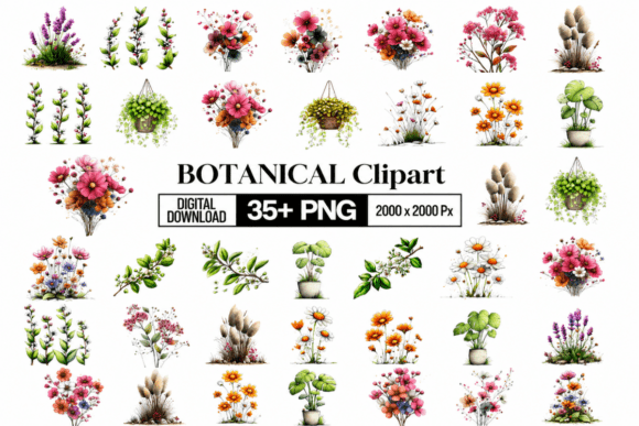 Download Whimsical Botanical Clipart - Clipart Collection