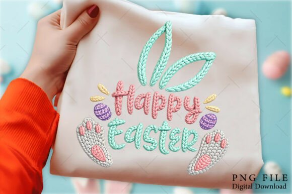 Download Happy Easter Faux Crochet Embroidery Pn - Happy easter Collection