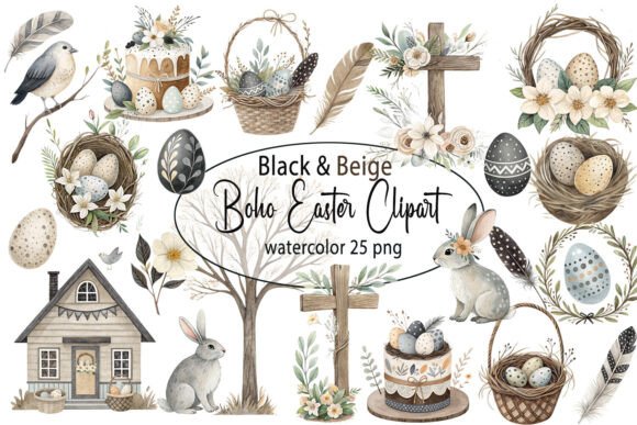 Download Easter Clipart Boho Watercolor Bunny Png - Clipart Collection
