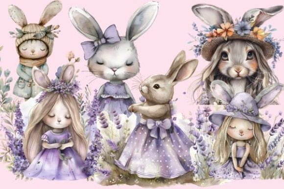 Download Watercolor Easter Rabbit Nursery Clipart - Clipart Collection