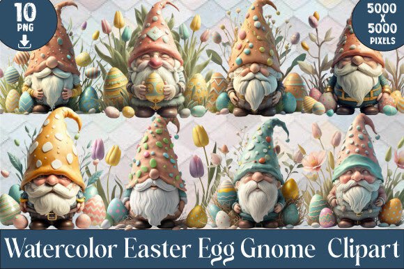 Download Watercolor Easter Egg Gnome Clipart - Clipart Collection