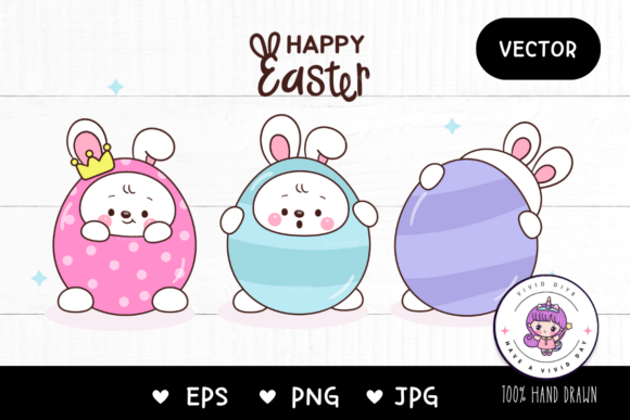 Download Cute Bunny Clipart and Egg Awaii Animals - Clipart Collection