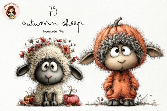 Download Cute Autumn Fuzzy Sheep PNG Clipart - Clipart Collection