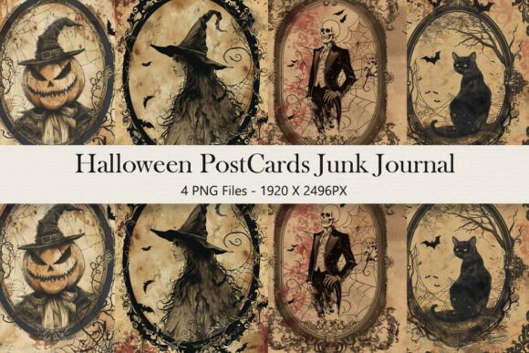 Download Vintage Halloween Postcard Clipart - Clipart Collection