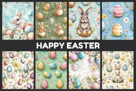 Download Happy Easter Digital Paper Pack - Happy easter Collection