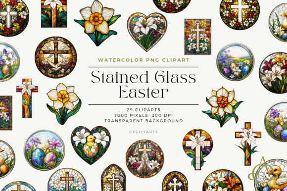 Download Stained Glass Easter Cliparts - Clipart Collection