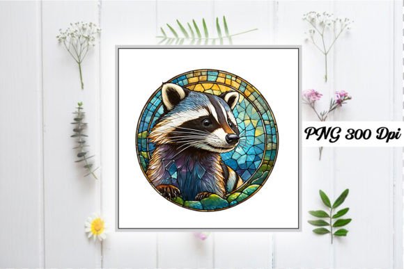 Download Stained Glass Window Raccoon Clipart - Clipart Collection